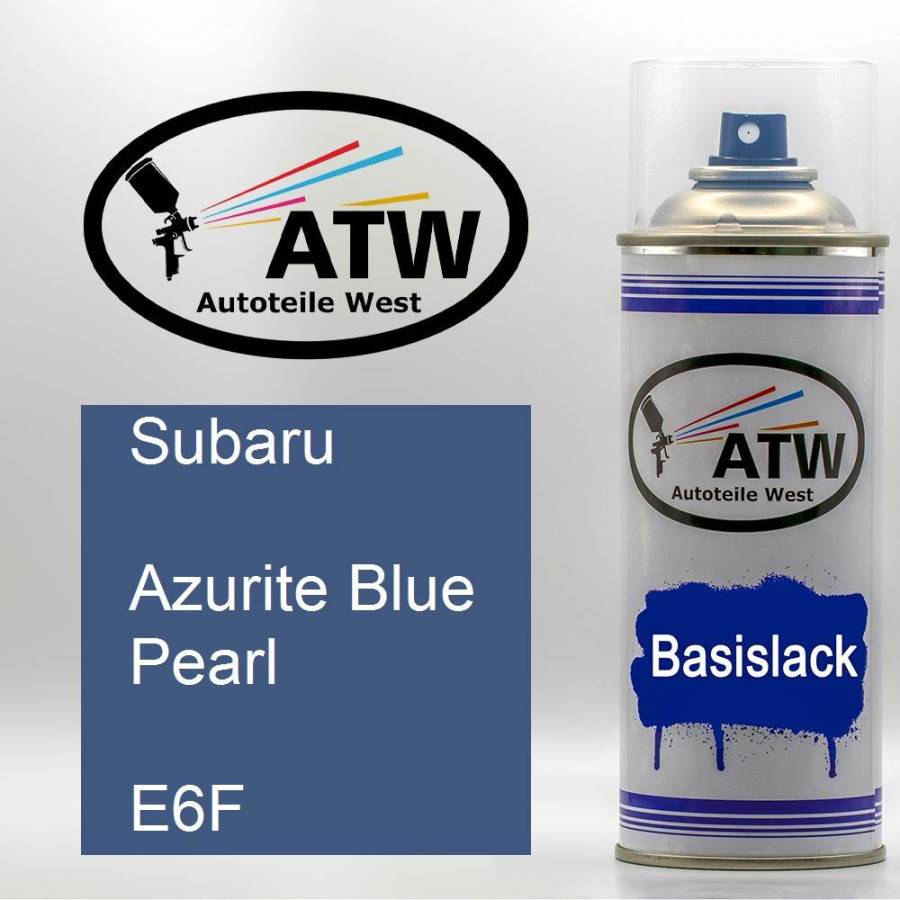 Subaru, Azurite Blue Pearl, E6F: 400ml Sprühdose, von ATW Autoteile West.